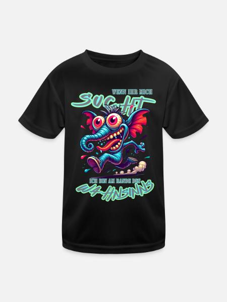 Wenn ihr mich sucht, ich bin am Rande des Wahnsinn - Kinder Funktions-T-Shirt - Schwarz - Vorne