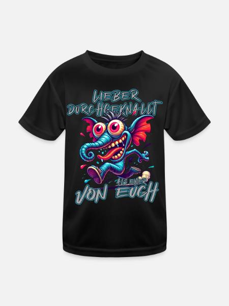 Mieux vaut être fou que l’un d’entre vous – éléphant - T-shirt sport Enfant - noir - Devant