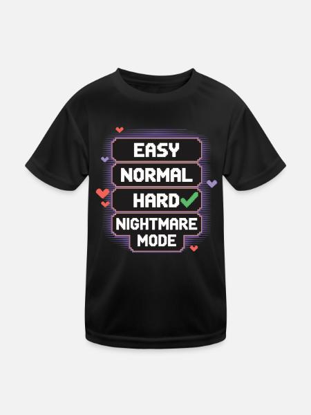 Select Difficulty: Life – Nightmare Mode 8Bit - Kinder Funktions-T-Shirt - Schwarz - Vorne