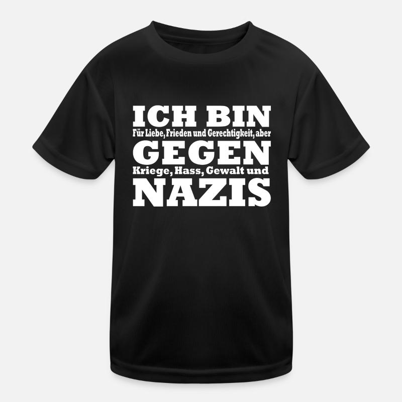 Ich bin gegen Nazis Kinder Funktions-T-Shirt