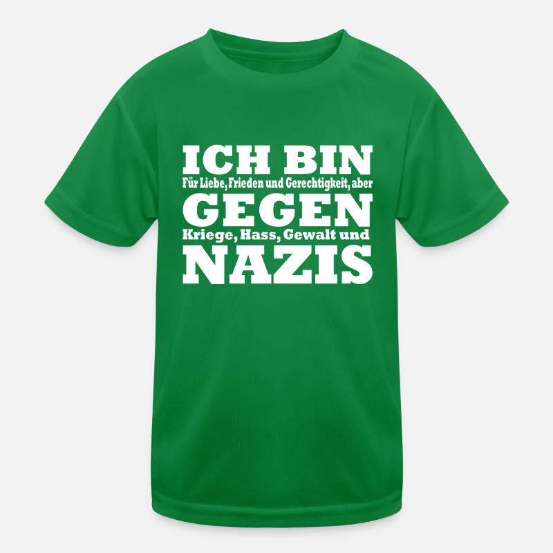Ich bin gegen Nazis Kinder Funktions-T-Shirt
