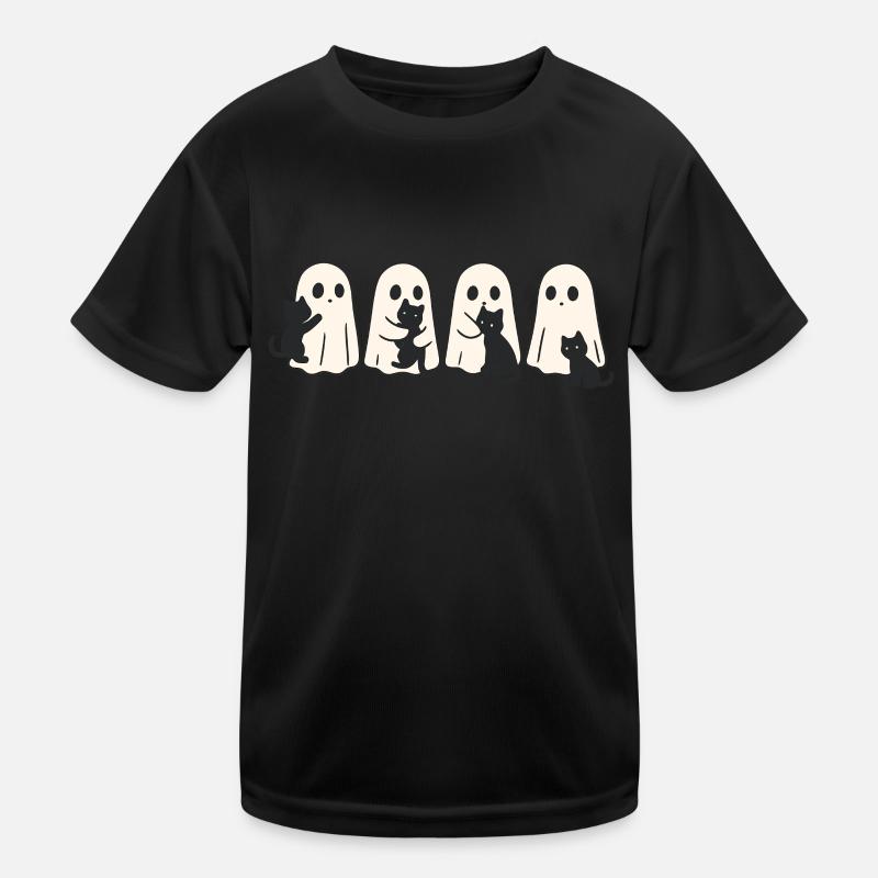 Geist & Katze – Halloween Fun Kinder Funktions-T-Shirt