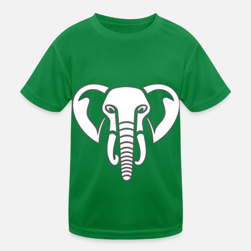 Elephant Majesty: elephant's head print, pink Kids Functional T-Shirt