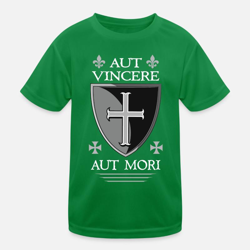 Bouclier templier + citation templière T-shirt sport Enfant