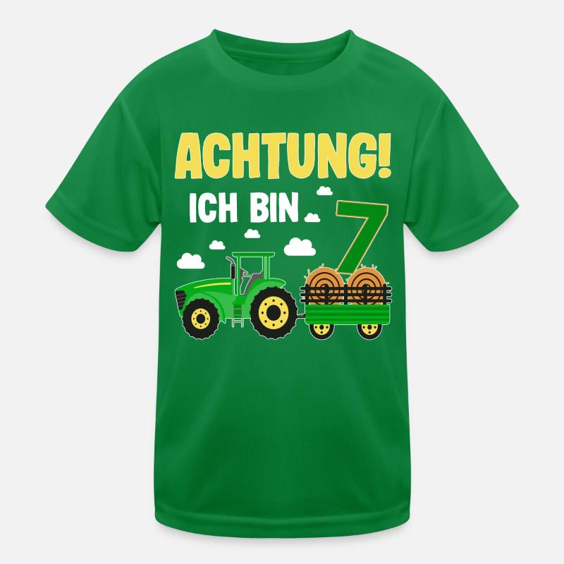 Traktor 7. Geburtstag Weg frei ich bin schon 7 Kinder Funktions-T-Shirt