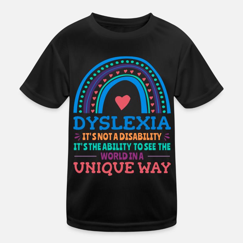 Dyslexia Awareness Dyslexic - Kids Functional T-Shirt - black