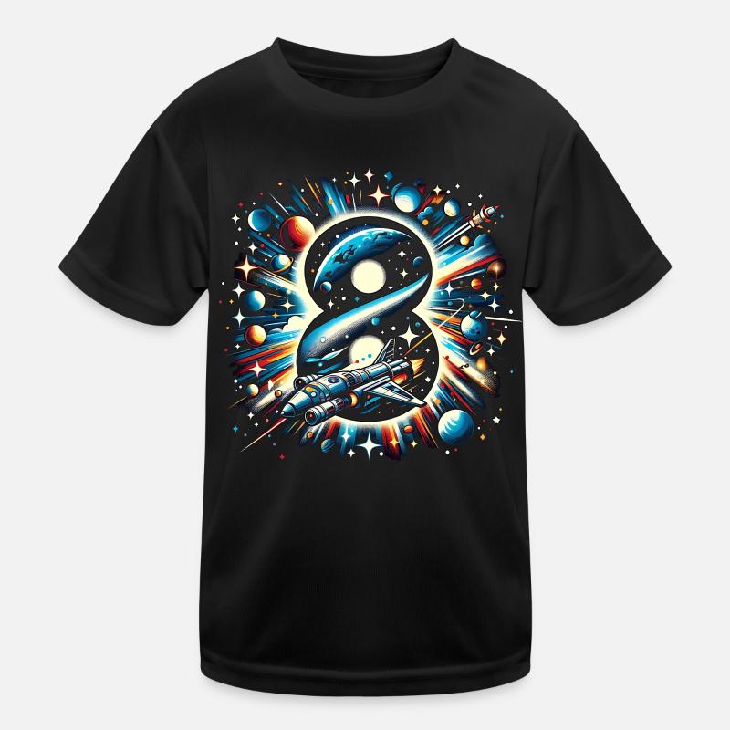 astronaute 8e anniversaire Space Boys 8 ans T-shirt sport Enfant