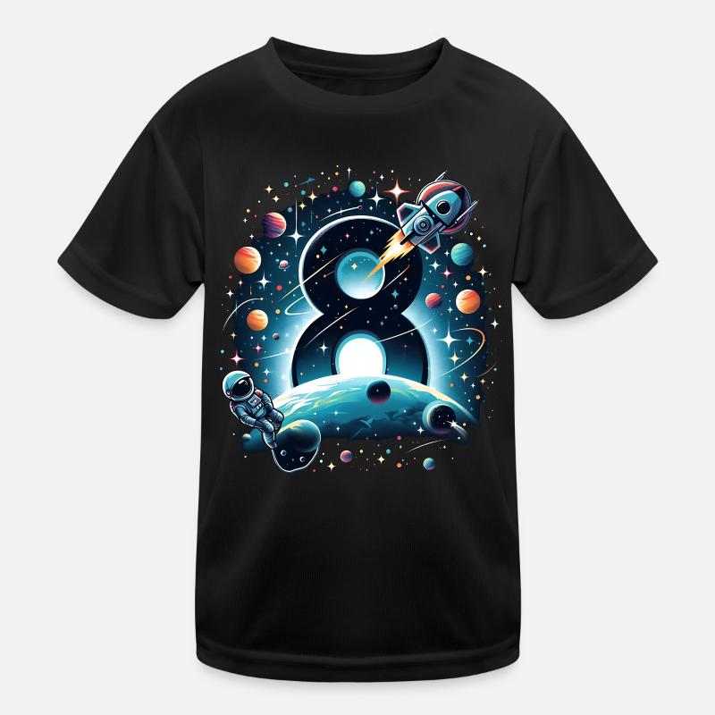 astronaute 8e anniversaire Space Boys 8 ans T-shirt sport Enfant
