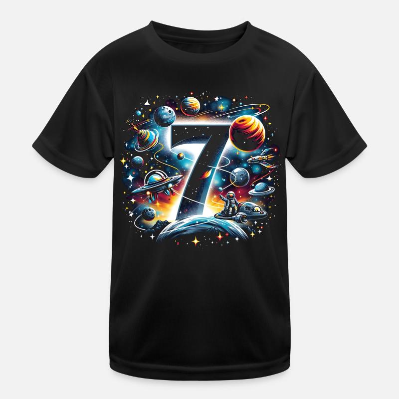 Astronaut 7. Geburtstag Weltraum Jungen 7 Jahre Kinder Funktions-T-Shirt