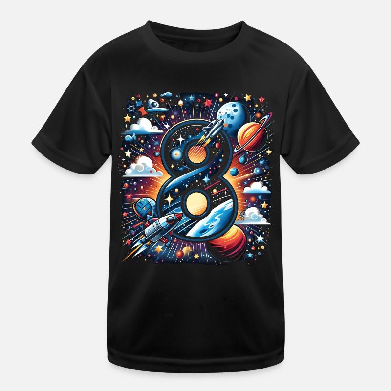 astronaute 8e anniversaire Space Boys 8 ans T-shirt sport Enfant