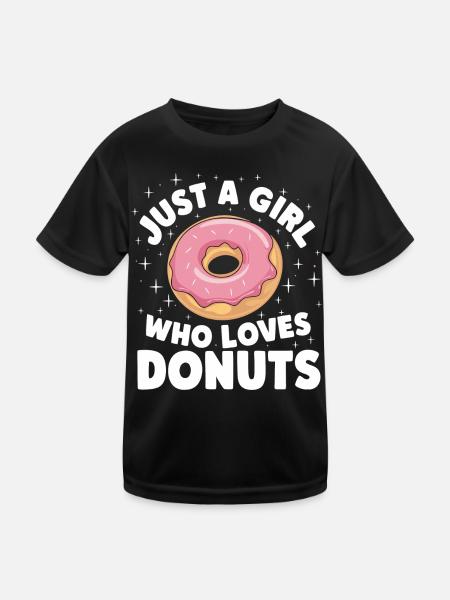 Donut Donuts Candy Bagel - Kids Functional T-Shirt - black - Front