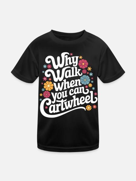 Turnen Turner Gymnastik - Kinder Funktions-T-Shirt - Schwarz - Vorne