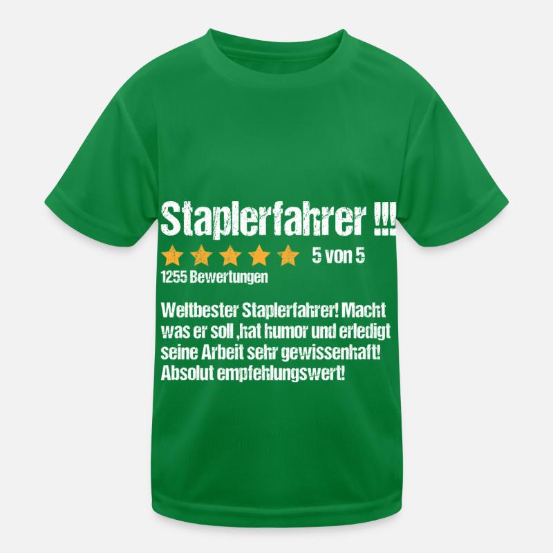 Stapler Staplerfahrer Bewertung Spruch Kinder Funktions-T-Shirt