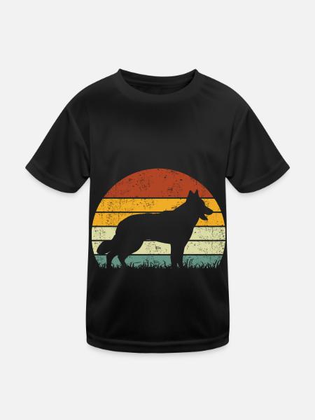 Blanc Blanc Berger Suisse Rétro Vintage - T-shirt sport Enfant - noir - Devant