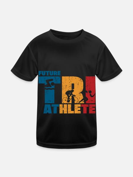 Future Triathlete Triathlon Baby Young Kids - Kids Functional T-Shirt - black - Front
