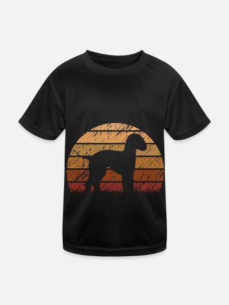Bedlington Terrier Chien Vintage Rétro - T-shirt sport Enfant - noir - Devant