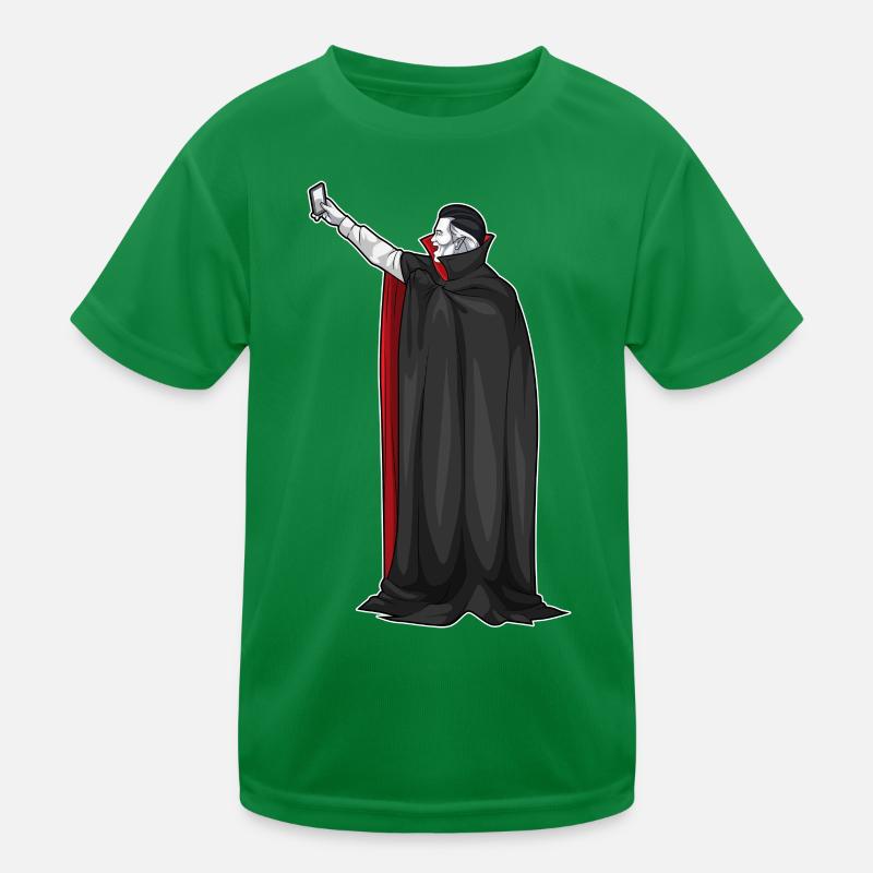 Vampire Halloween Selfie Kids Functional T-Shirt