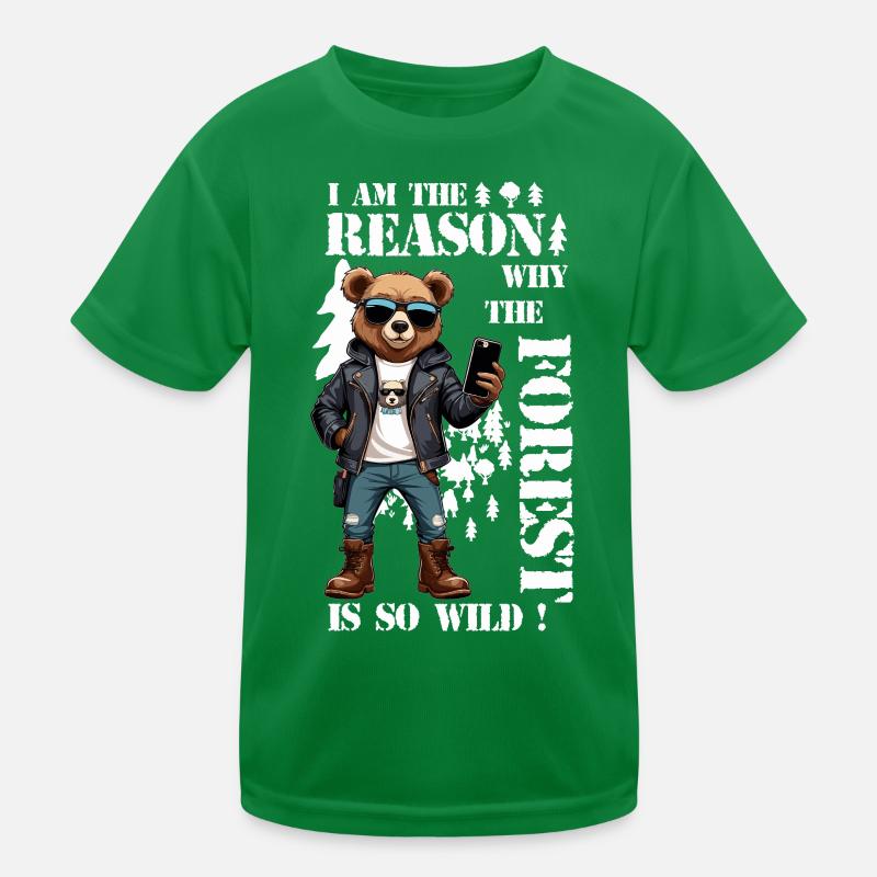Cool Brown Bear Kids Functional T-Shirt