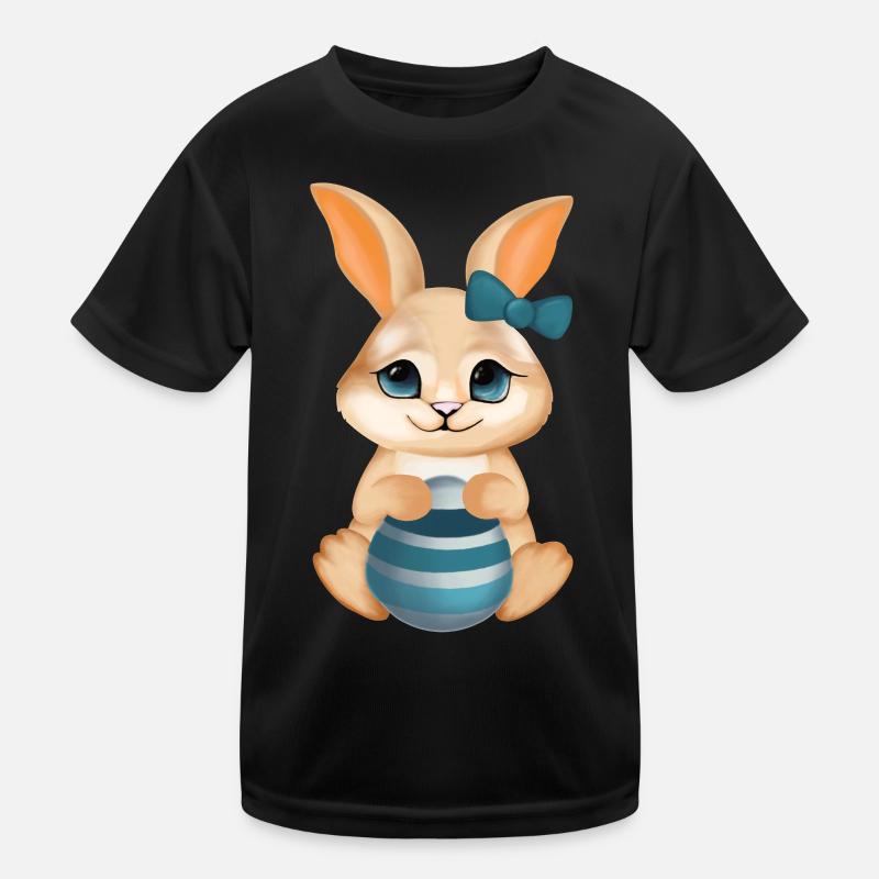 Cute Bunny – Cute Illustration - Kids Functional T-Shirt - black