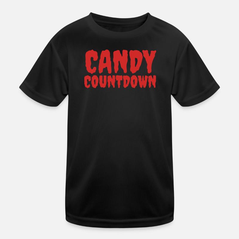 Vivid Candy Countdown Title Design - Kids Functional T-Shirt - black