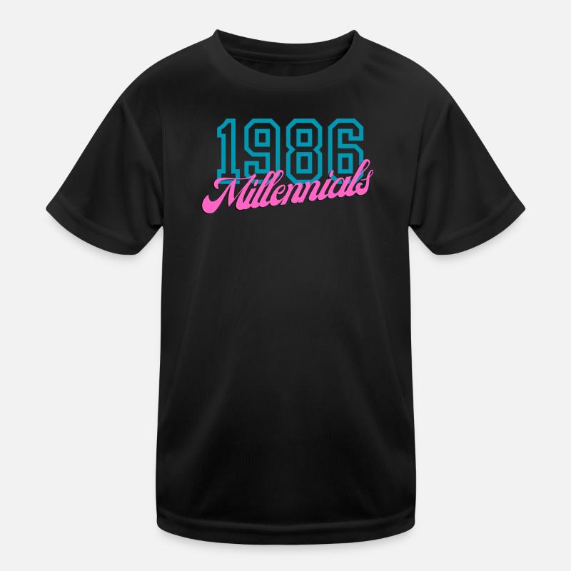 1986 Millennials Retro Numerisches Design Kinder Funktions-T-Shirt
