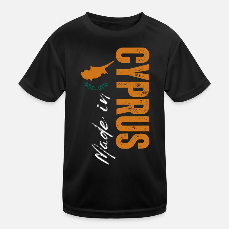Made in Cyprus, vertical design Kids Functional T-Shirt