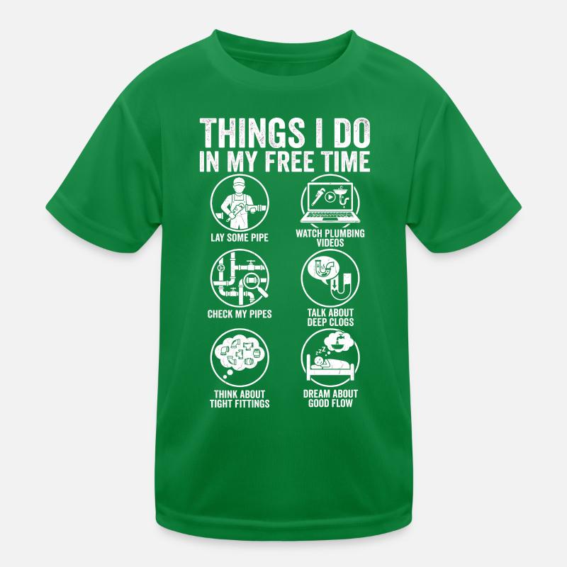 Choses que je fais pendant mon temps libre Humour de plombier T-shirt sport Enfant