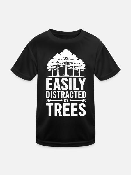 Tree Sayings Tree Funny Trees Gift - Kids Functional T-Shirt - black - Front