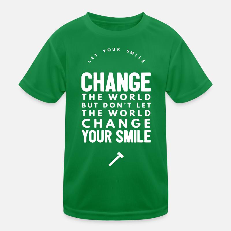 Sourire Change The World Citation White T-shirt sport Enfant