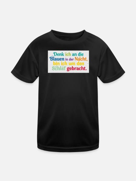 Bunte Nachtgedanken Schlafzitat - Kinder Funktions-T-Shirt - Schwarz - Vorne