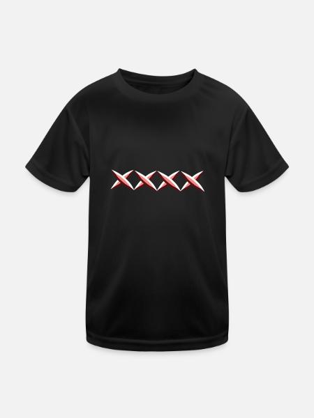 crosses cross red - Kids Functional T-Shirt - black - Front