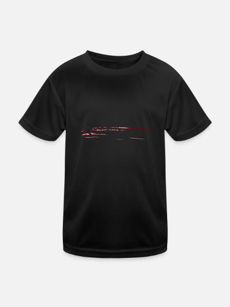 linien linie - Kinder Funktions-T-Shirt - Schwarz - Vorne