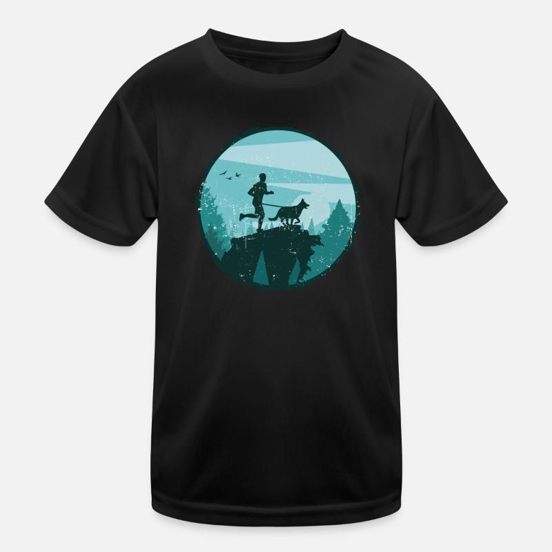 Canicross Geländelauf mit Hund Canicross Läuferin Kinder Funktions-T-Shirt