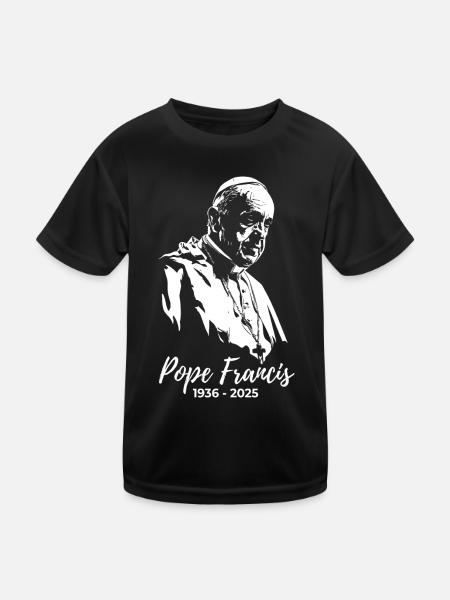 Papst Franziskus - heiliger Vater - Kinder Funktions-T-Shirt - Schwarz - Vorne