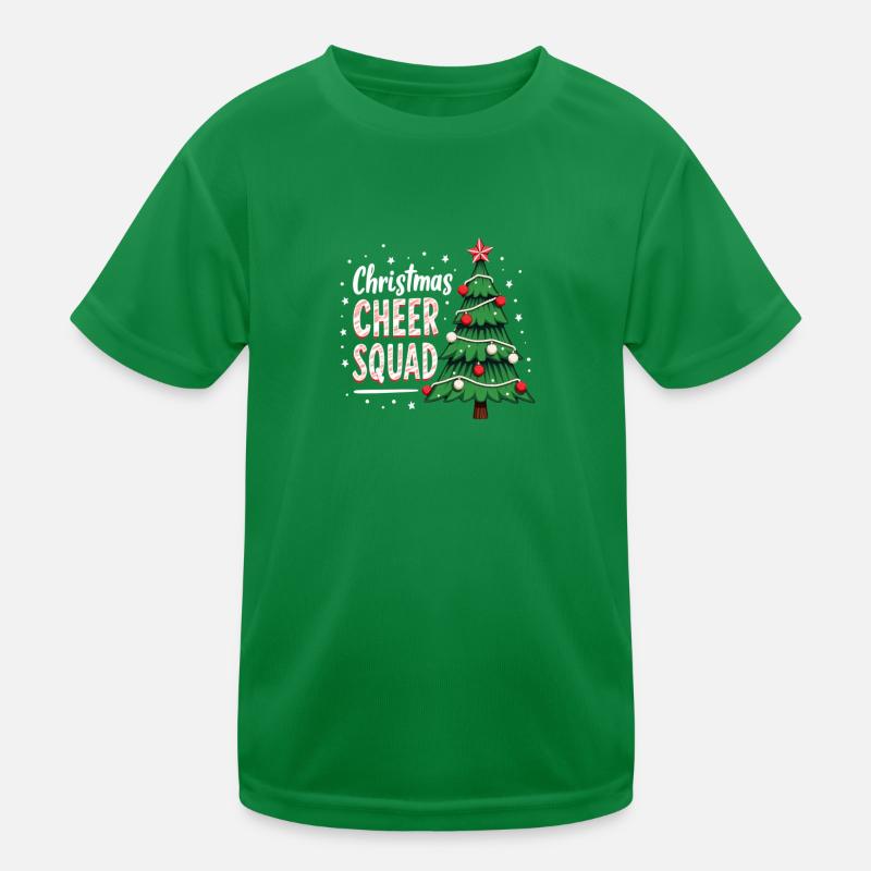 Christmas Joy Cheer Squad Tree Fun Kids Functional T-Shirt