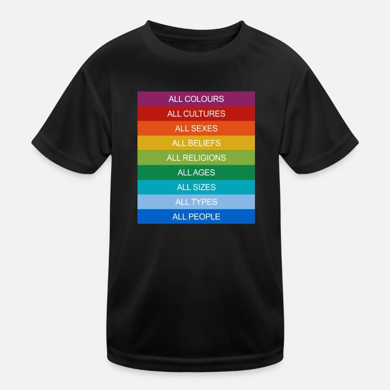 Toleranz Equality Inklusion Tolerance Pride Queer - Kinder Funktions-T-Shirt - Schwarz