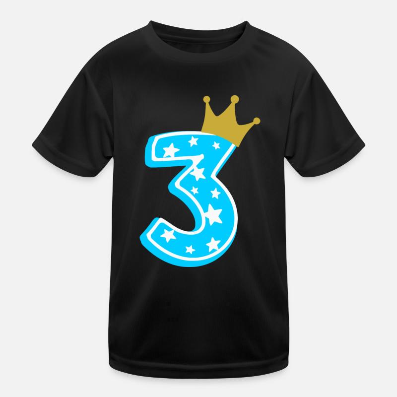 3 Crown 3rd birthday 3 years Kids Functional T-Shirt