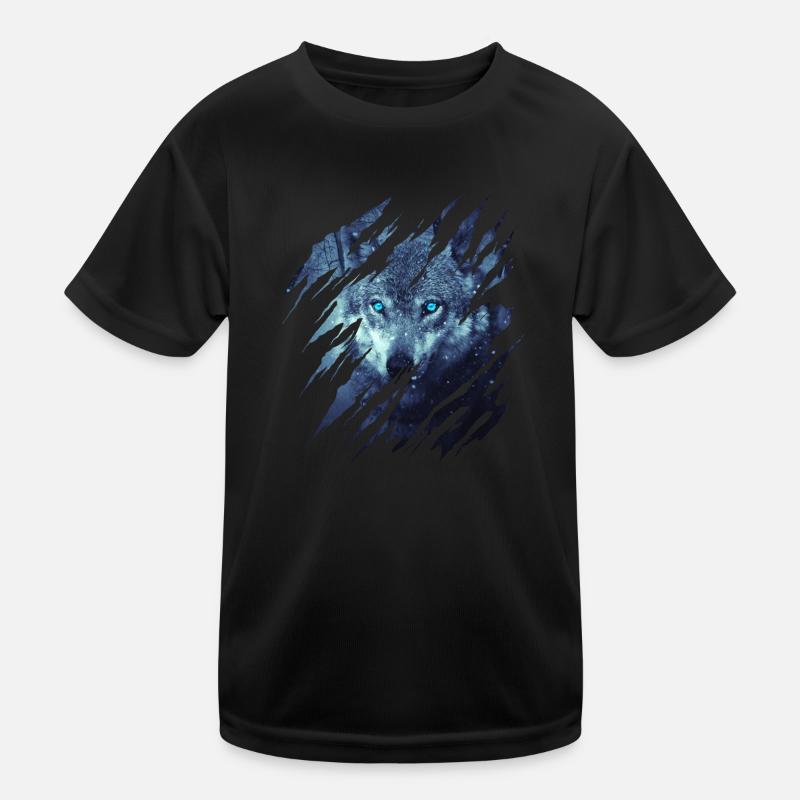 Wolf Scratch Marks Claws Wild Wolves Wilderness Howl T-shirt sport Enfant