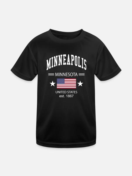 Minneapolis - Kids Functional T-Shirt - black - Front