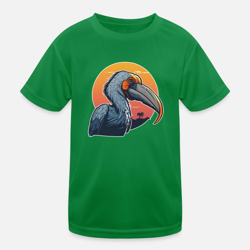 Shoebill sunset Kids Functional T-Shirt