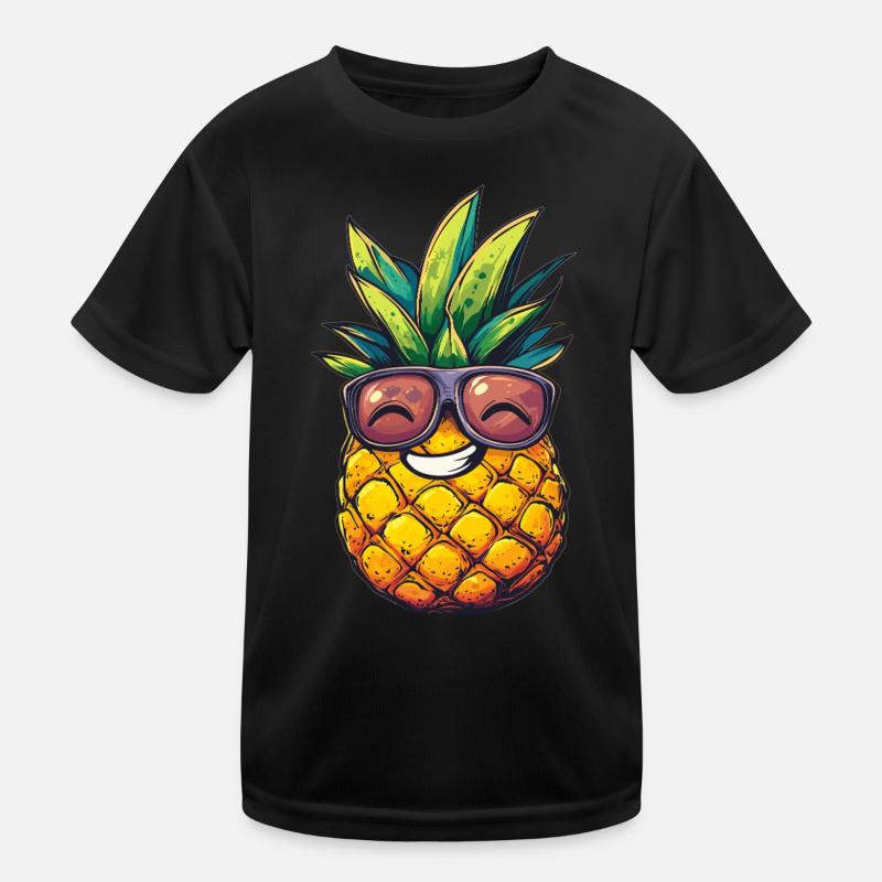 Cool pineapple with sunglasses Kids Functional T-Shirt