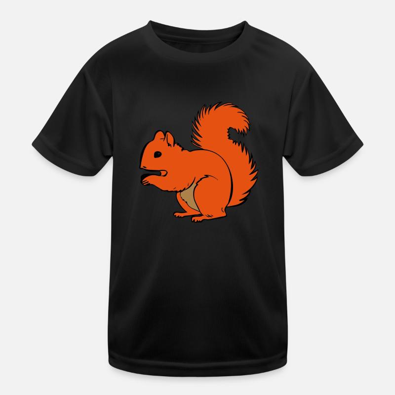 Eichhörnchen - Kinder Funktions-T-Shirt - Schwarz