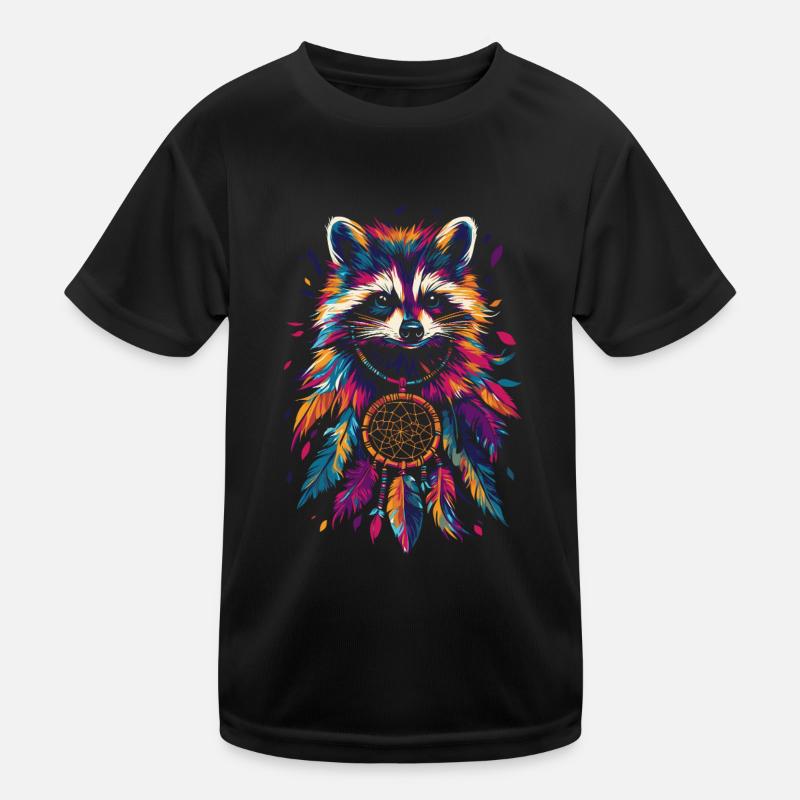 Waschbär Traumfänger Kinder Funktions-T-Shirt