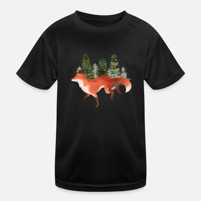 Fuchs Kunst Orange Wald Natur wild Wolf Liebhaber Kinder Funktions-T-Shirt