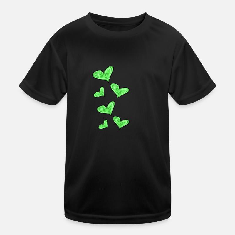green hearts Kids Functional T-Shirt