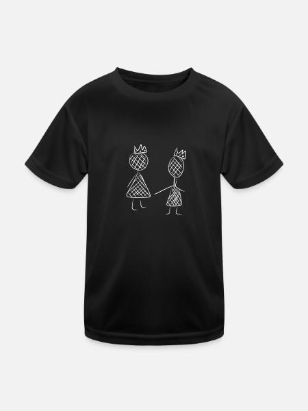Beste Freunde - Kinder Funktions-T-Shirt - Schwarz - Vorne