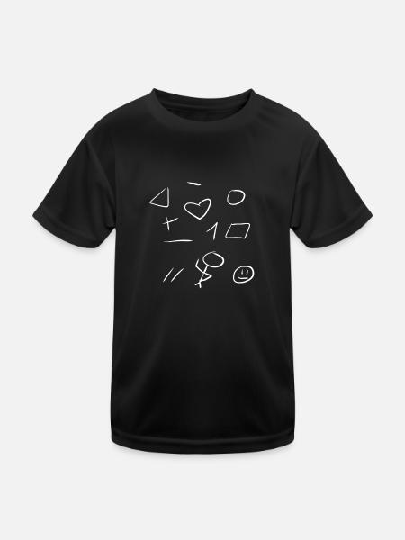 formen symbole - Kinder Funktions-T-Shirt - Schwarz - Vorne
