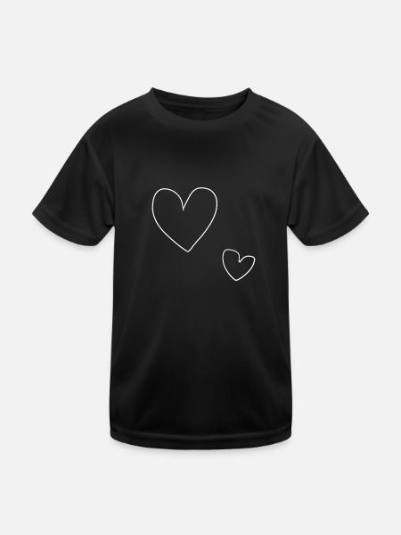 heart big - Kids Functional T-Shirt - black - Front