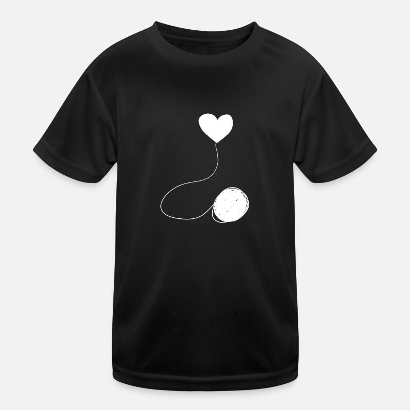 heart gray symbol wool thread line Kids Functional T-Shirt