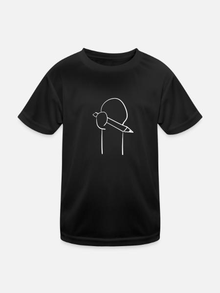 work symbol work draw pen arm hand car - Kids Functional T-Shirt - black - Front